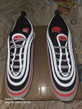 Air Max 97 Wolf Grey Radiant Red -No Box. 11.5M/13W. NWOT